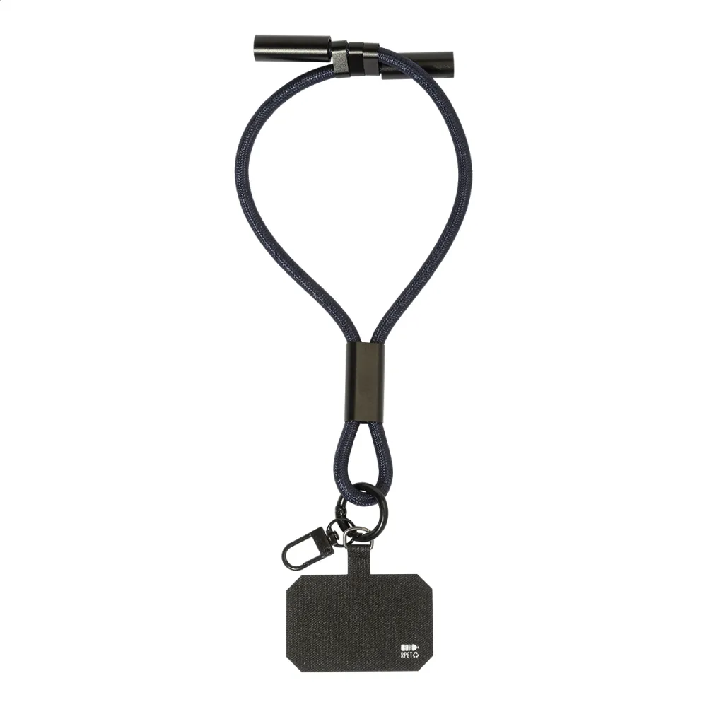 smycz na nadgarstek, uchwyt na telefon, kabel 60W RPET CuffCharge