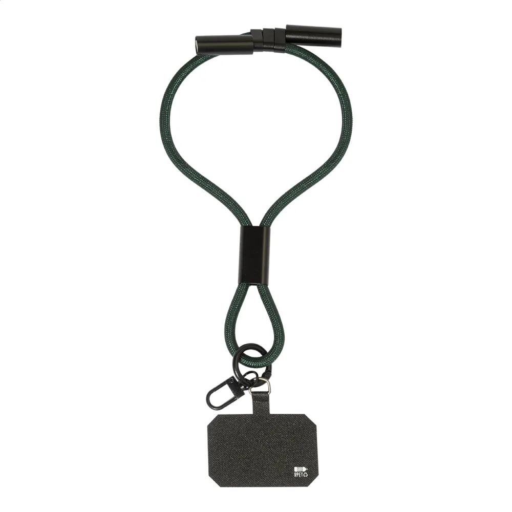 smycz na nadgarstek, uchwyt na telefon, kabel 60W RPET CuffCharge
