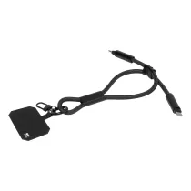 smycz na nadgarstek, uchwyt na telefon, kabel 60W RPET CuffCharge