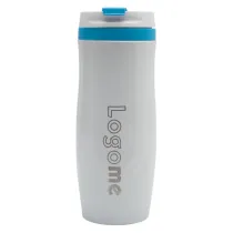 Kubek termiczny Viki 390 ml, niebieski/biały