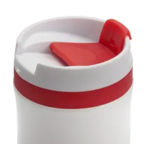 Kubek termiczny Viki 390 ml, czerwony/biały