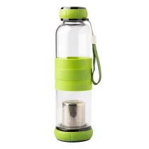 Szklana butelka z zaparzaczem do herbaty Sulmona 550 ml, zielony
