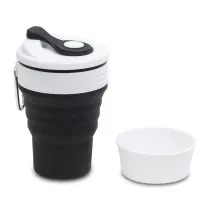 Kubek silikonowy Flexi 350 ml, czarny