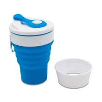 Kubek silikonowy Flexi 350 ml, niebieski