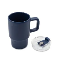 Kubek ceramiczny Azzurro 440 ml, granatowy