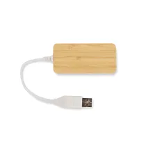 Rozdzielacz bambusowy HUB USB z wymienną wtyczką - RIVO