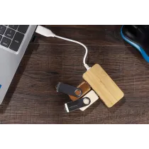 Rozdzielacz bambusowy HUB USB z wymienną wtyczką - RIVO