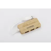Rozdzielacz bambusowy HUB USB z wymienną wtyczką - RIVO