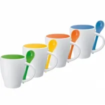 Kubek ceramiczny z łyżeczką PALERMO 250 ml