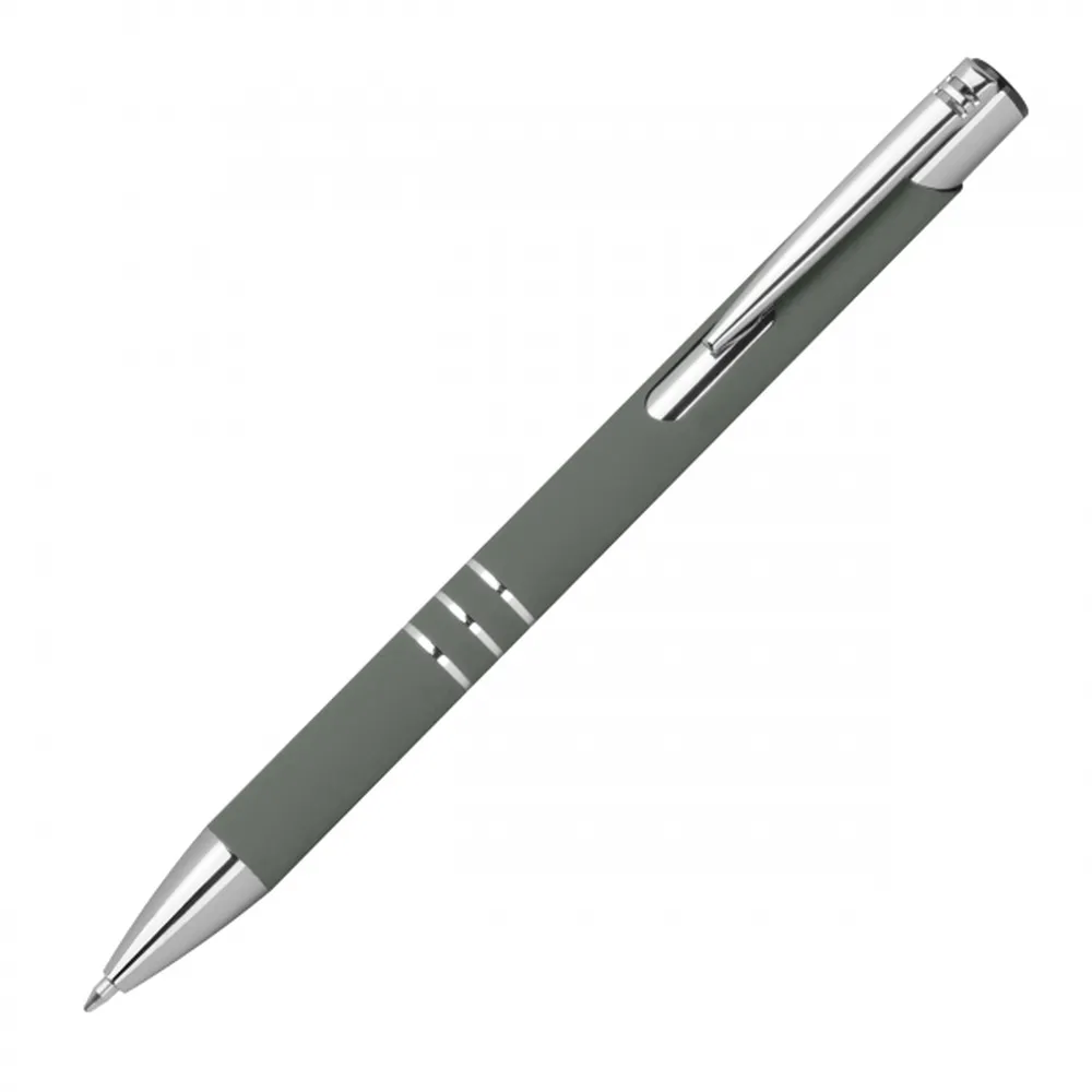 Długopis z aluminium z recyklingu półżelowy soft touch DUNMORE