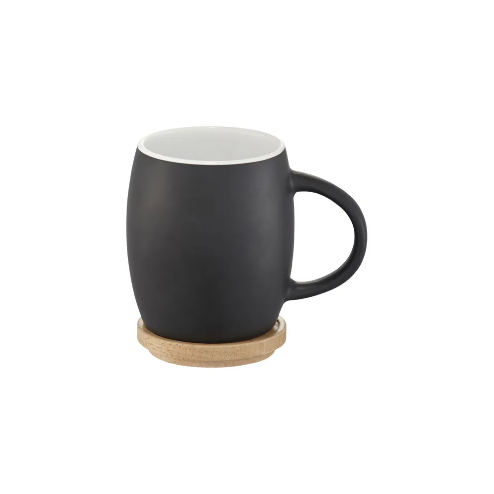 Ceramiczny kubek Hearth z drewnianym wiekiem/spodeczkiem