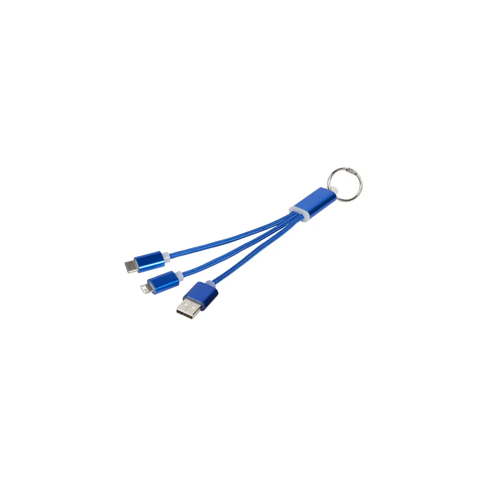 Kabel do ładowania 3w1 Metal z kółkiem na klucze