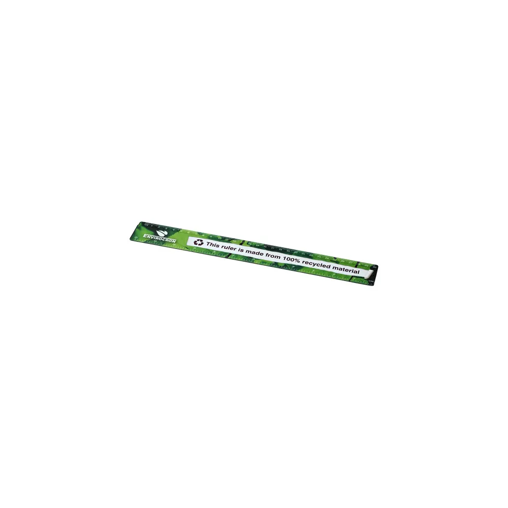 Linijka Terran o długości 30 cm w całości wykonana z tworzyw sztucznych pochodzących z recyklingu
