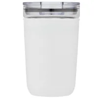 Szklany kubek Bello o pojemności 420 ml z zewnętrzną ścianką z plastiku z recyklingu