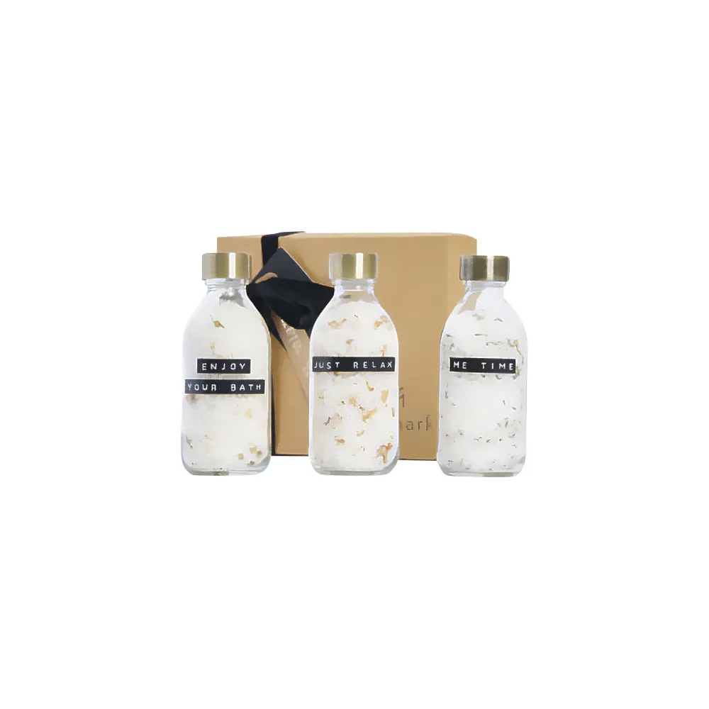 Wellmark Just Relax 3-częściowy zestaw soli do kąpieli, każda o pojemności 200 ml 