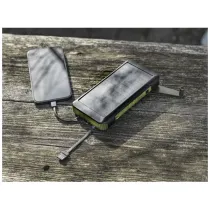 Soldy powerbank solarny o pojemności 10 000 mAh z dynamem wykonany z tworzyw sztucznych pochodzących z recyklingu z certyfika