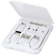 Savvy modułowy kabel do ładowania z tworzyw sztucznych pochodzących z recyklingu z uchwytem na telefon