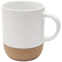 Billie kubek ceramiczny z nadrukiem sublimacyjnym o pojemności 300 ml z detalami z korka