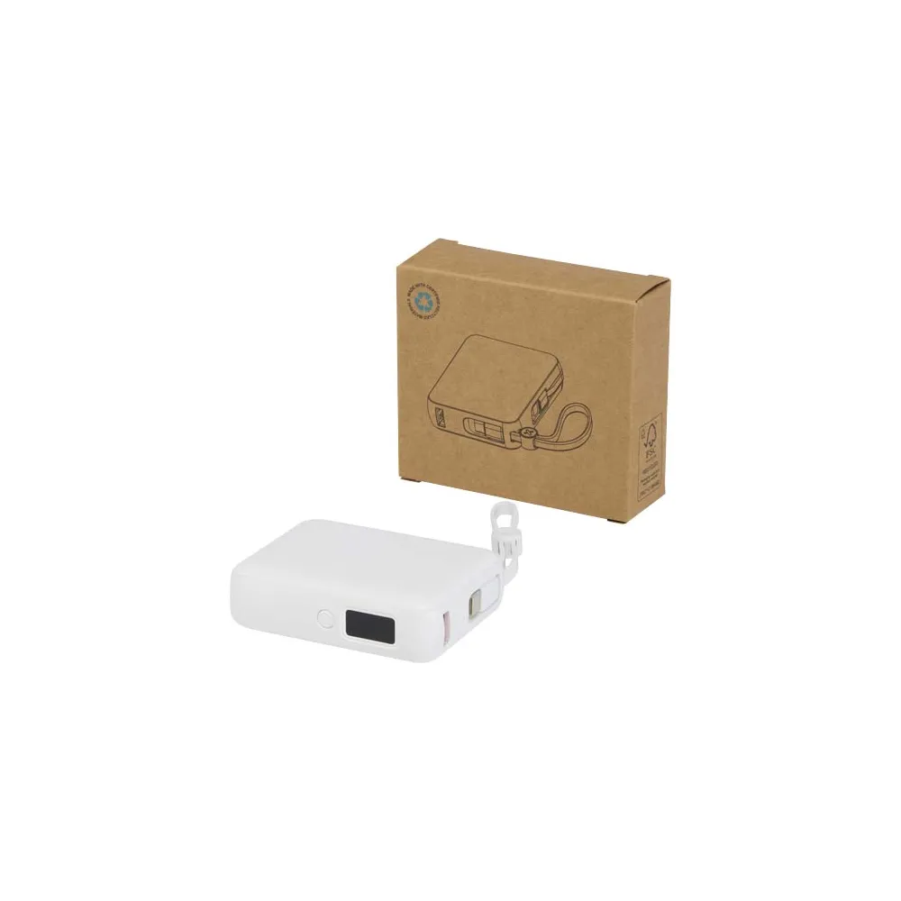 Acrux powerbank do tabletu o pojemności 10 000 mAh i mocy 35 W z wbudowanym kablem typu C - wykonany z tworzyw sztucznych poc