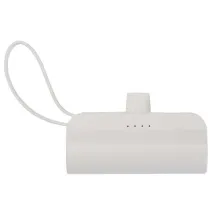 Alnair powerbank o pojemności 5000 mAh i mocy 10 W, wykonany z tworzyw sztucznych pochodzących z recyklingu, z wbudowaną pods