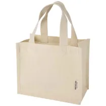 Odessa mini torba na zakupy z dnem wykonana bawełny z recyklingu z certyfikatem GRS o gramaturze 220 g/m² i pojemności 9 l