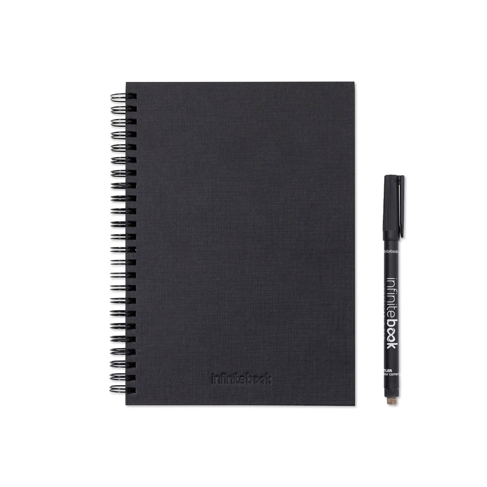 STARTER KIT INFINITEBOOK A5 PLANNER TEXTURE. Zestaw zawierający „Infinitebook” w twardej oprawie, 1 zestaw do czyszczenia, 