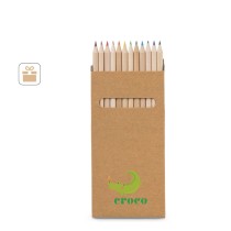 CROCO. Piórnik z 12 kolorowymi kredkami