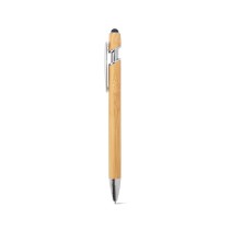 NEIL BAMBOO. Długopis bambusowy z chromowanymi detalami aluminiowymi