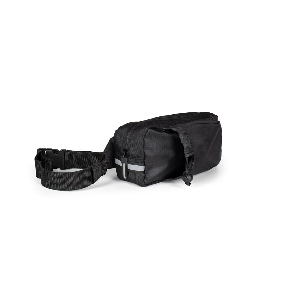 DELFOS POUCH SHINY. Torba biodrowa z 300D poliestru pochodzącego (błyszczące wykończenie) i 600D poliestru pochodzącego z e