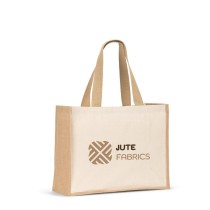 HELSINQUE. Torba płócienna (320 g/m²), z dnem i bokami z laminowanej juty (350 g/m²) w naturalnych odcieniach