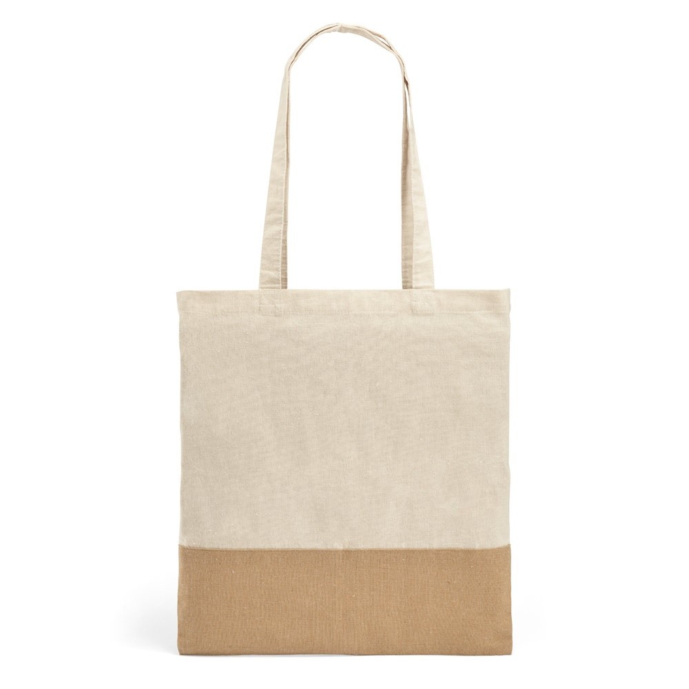 MERCAT. Torba ze 100% bawełny (160 g/m²) z detalami z imitacji juty