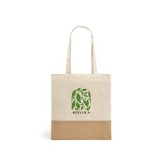 MERCAT. Torba ze 100% bawełny (160 g/m²) z detalami z imitacji juty