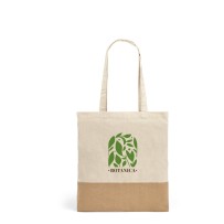 MERCAT. Torba ze 100% bawełny (160 g/m²) z detalami z imitacji juty
