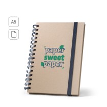 PROUST. Notatnik A5 z ringami, twarda okładka, wykonany z papieru z trzciny cukrowej (80% trzciny cukrowej) z gładkich kartek