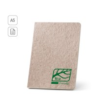 TEAPAD SEMI-RIGID. Notatnik A5 z półsztywną okładką wykonaną z odpadów liści herbaty (65%)