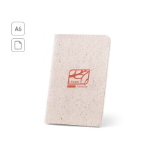 ORGANIC SOFT. Notatnik A6 z elastyczną okładką wykonaną z organicznej masy, z rośliny zwanej "trawą słoniową" (80%)