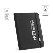 EMERGE FOLDER II. Teczka A4 z 300D poliestru pochodzącego (100% rPET) z zamknięciem na gumkę