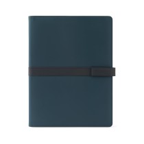 SANDERSON FOLDER. Teczka A4 z PU (50% z recyklingu) z magnetycznym zamknięciem i notatnikiem ze stronami w linie