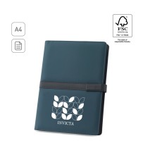 SANDERSON FOLDER. Teczka A4 z PU (50% z recyklingu) z magnetycznym zamknięciem i notatnikiem ze stronami w linie