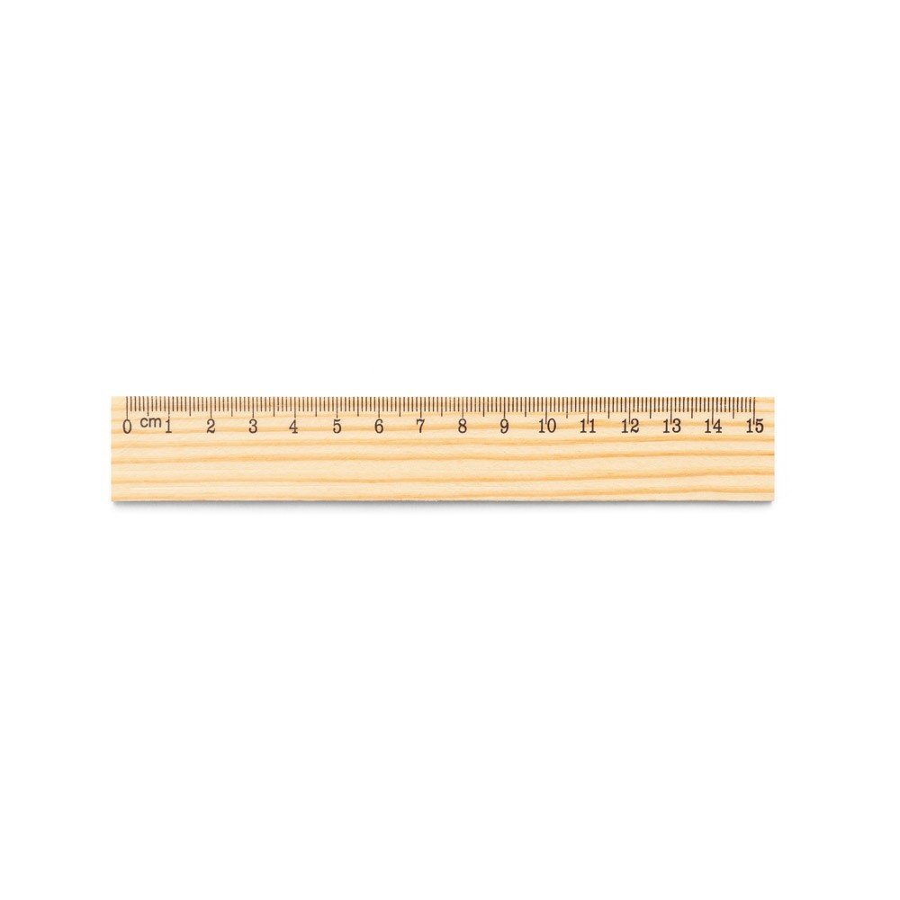 WESLEY 15. Linijka z drewna sosnowego o długości 15 cm