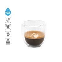 EXPRESSO. Izotermiczny szklany zestaw kawowy z 2 szklankami
