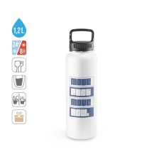 SINNER. Butelka ze stali nierdzewnej pochodzącej w 90% z recyklingu o dużej pojemności do 1200 ml