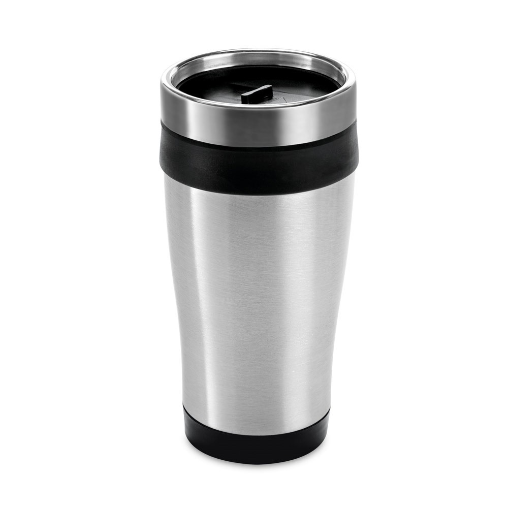 BATUM. Kubek podróżny 420 ml ze stali nierdzewnej i PP