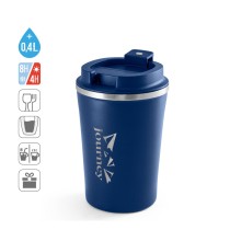 PHELPS. Kubek podróżny 470 ml ze stali nierdzewnej i PP