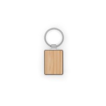 GASTON RECTANGULAR. Prostokątny brelok z żelaza z cynku i bambusa