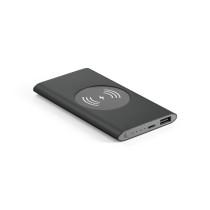 CASSINI. Power bank 4.000 mAh z bezprzewodową ładowarką 5W z aluminium pochodzącego z recyklingu (100% rAL)