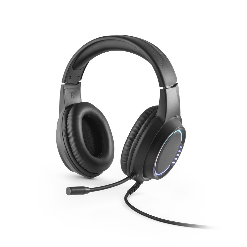 Thorne Headset RGB. Słuchawki do gier ABS z kablem, mikrofonem i diodami LED RGB