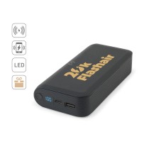 BECKER 20. Power bank 20 000 mAh z recyklingowanego ABS (100% rABS) z superszybką ładowarką bezprzewodową 15 W