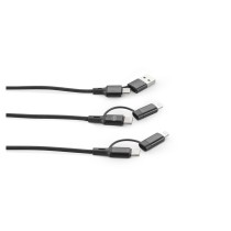 BERTOZZI. Super szybki kabel USB 6 w 1 wykonany z aluminium pochodzącego z recyklingu (20%) i PET pochodzącego z recyklingu (4