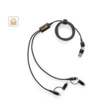 BERTOZZI. Super szybki kabel USB 6 w 1 wykonany z aluminium pochodzącego z recyklingu (20%) i PET pochodzącego z recyklingu (4